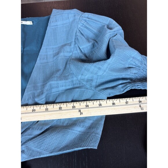 Tularosa Nanette Cut Out Dress Dusty Blue Small Cotton Blend Lined Maxi Plunge - Picture 7 of 11